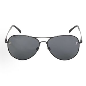 <AUTHENTIC>Chanel Black Aviator Sunglasses